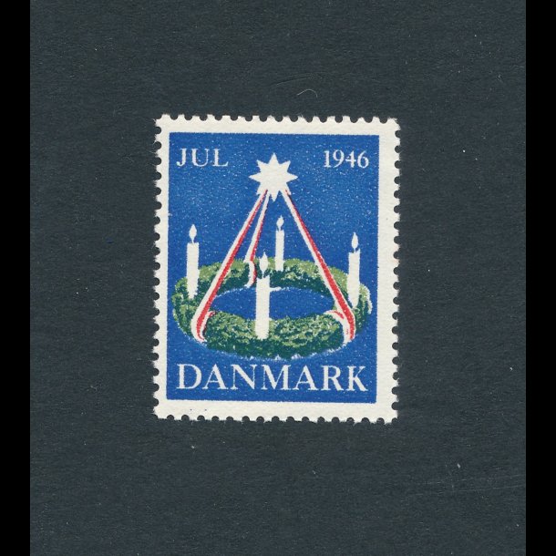 1946, Julemrke, Danmark, Adventskrans, enkelt mrke,