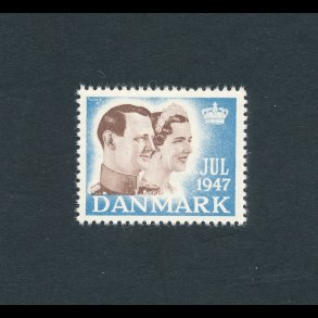 1947, Julemrke, Danmark, Kong Frederik IX og Dronning Ingrid, enkelt mrke,