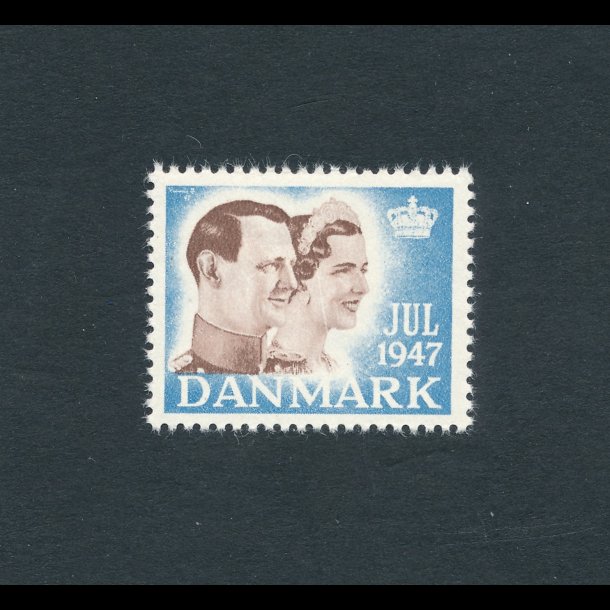 1947, Julemrke, Danmark, Kong Frederik IX og Dronning Ingrid, enkelt mrke,