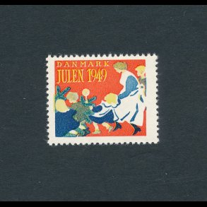 1949, Julemrke, Danmark, Dans omkring juletr, enkelt mrke,