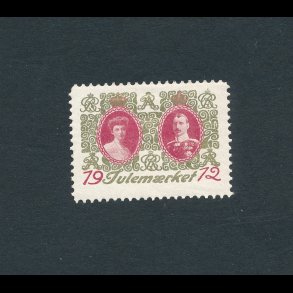 1912, Julemrke, Danmark, Kong Christian X og Dronning Alexandrine, enkelt mrke,