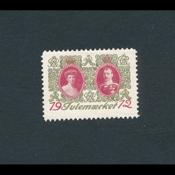1912, Julemrke, Danmark, Kong Christian X og Dronning Alexandrine, enkelt mrke,