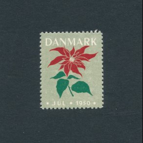 1950, Julemrke, Danmark, Julestjerne, enkelt mrke,