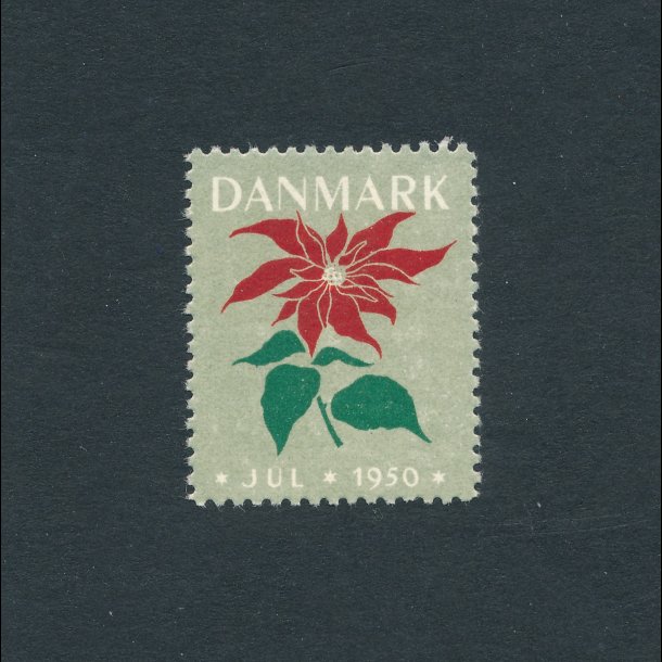 1950, Julemrke, Danmark, Julestjerne, enkelt mrke,