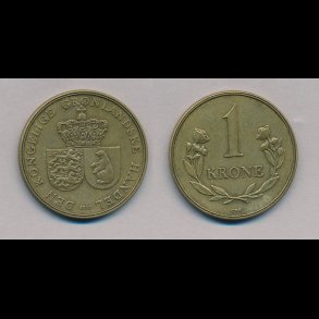 1957, Grnland, 1 krone, 1+,