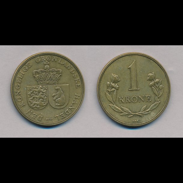 1957, 1 krone, Grnland,