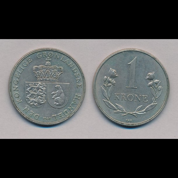 1960, 1 krone, Grnland,