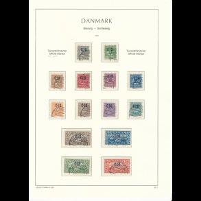 .1-14, Danmark/Slesvig, ʘ, 1920, C-I-S, tjenestefrimrker, komplet st,