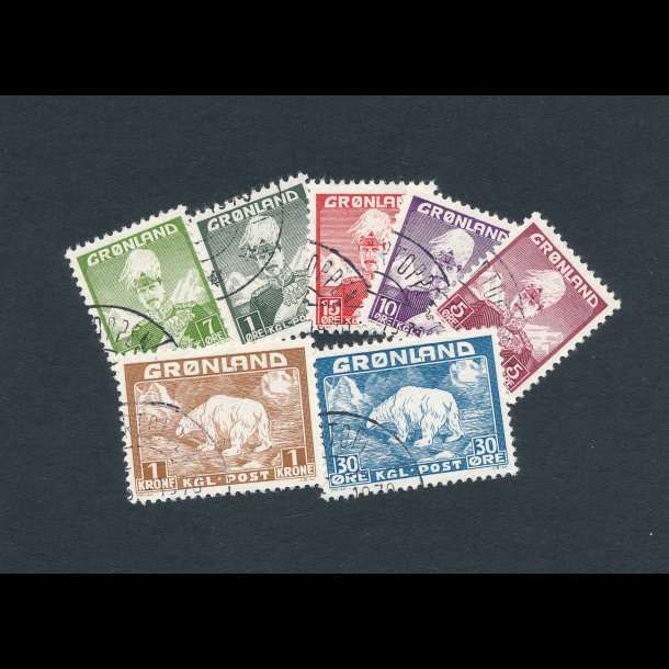 .1-7, &#664;, Kong  Christian X og isbjørn, 1938, 4069
