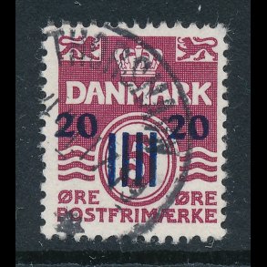 .4, 1941, F�r�provisorie, ʘ, med et stempel, 20 �re p� 5 �re, 4568