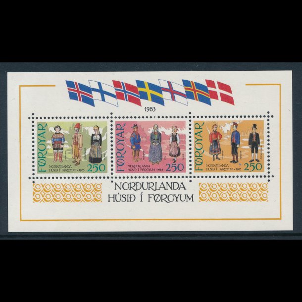 .84-86, **, Nordens hus, Færø frimærker miniark, 4909