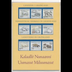   1993 - 1995, Landdyr i Grnland, frimrker, plydende 64 kr, nedsat fra 49,-kr,