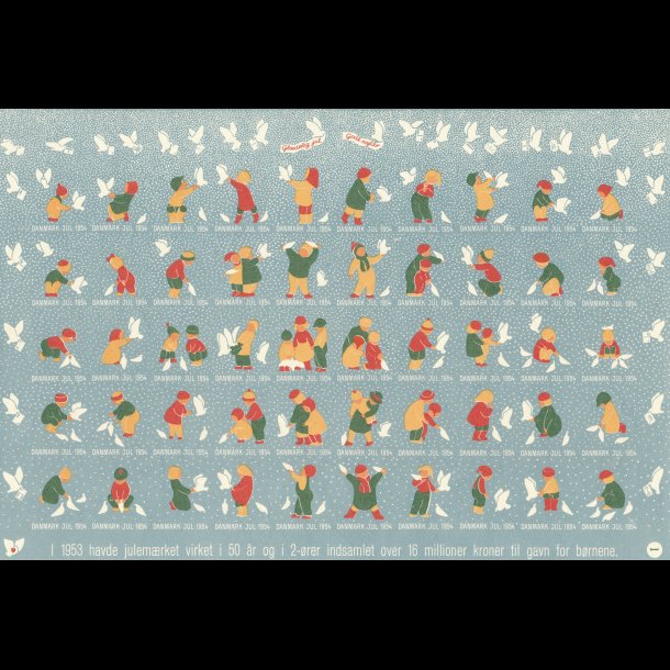 9 utakkede juleark, 1954-1984, lot VII, katalogvrdi 2.170,-kr,