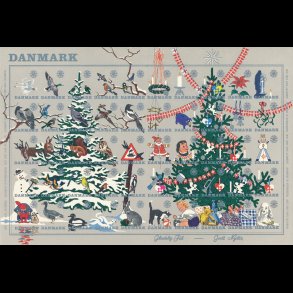 12 utakket juleark, 1950 - 2007, lot III, katalogvrdi 2.720,-kr, Nedsat fra 450,-kr,