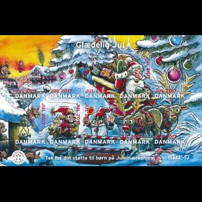 2017, Jul i den Gamle Nisseg�rd, selvkl�bende miniark,