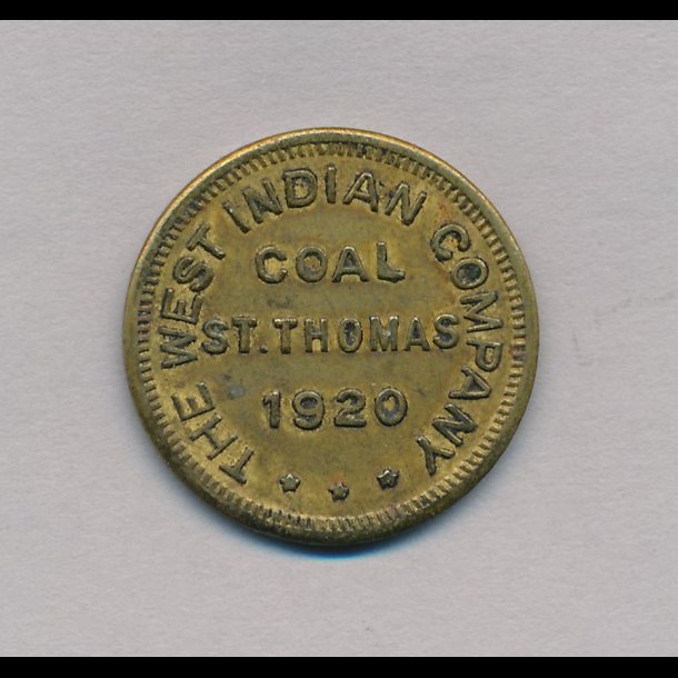 1920, The West India Company, coal, St. Thomas, uden hul, 1+
