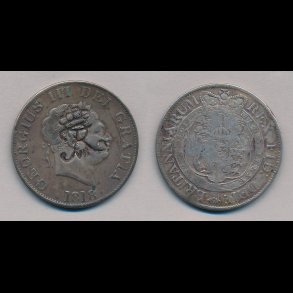 1818, Dansk Vestindien, England, Georg III, 1/2 crown, kontramarkeret med kronet Fr. VII, 