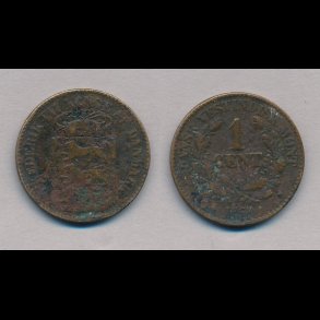 1860, Dansk Vestindien, 1 cent, 1-