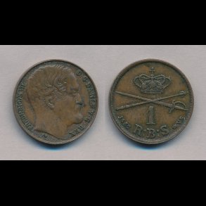 1852, Frederik VII, 1 Rigsbank skilling, VS, stort hoved, 1++, S2,