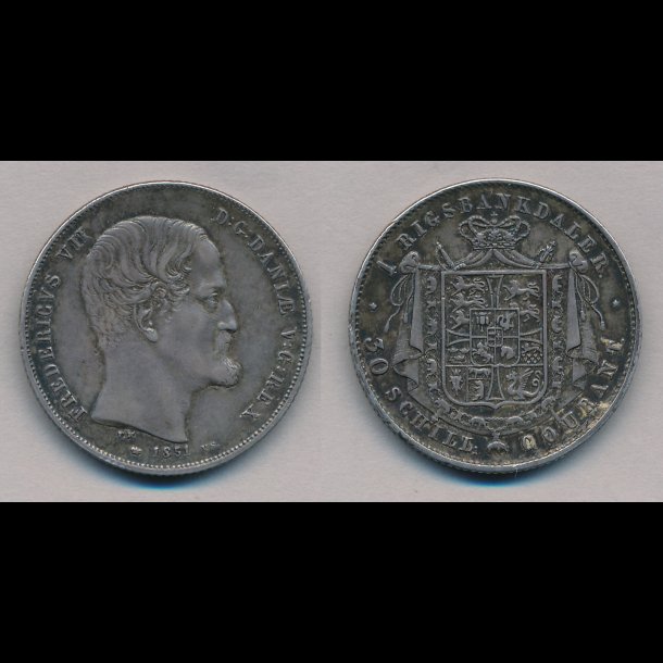 1851, VS, Frederik VII, 1 Rigsbankdaler, 1+, 