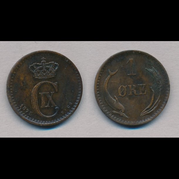 1875, 1 re, 1+, NEDSAT fra 150,-kr