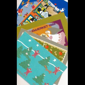 Jule rsmapper, lille samling 1979, 80, 82, 83 og 1988, Nedsat fra 250,-kr