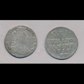 1716, Frederik IV, 16 skilling, 1+, H47,