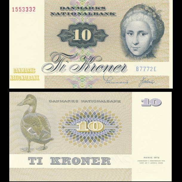 1977, 10 kroner, seddel, 1552,