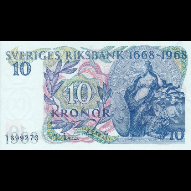 Sverige, 10 kronor, Sveriges Riksbank 1668 - 1968,