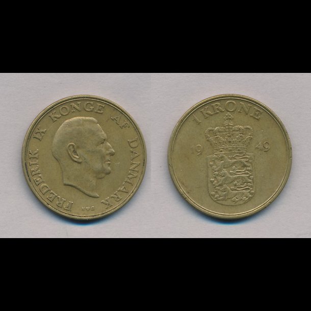 1949, Frederik IX, 1 krone, 1+