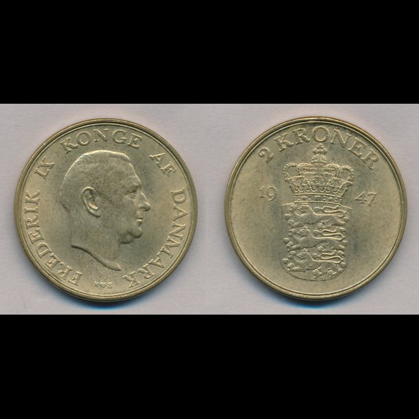 1947, Frederik IX, 2 kroner, 0,