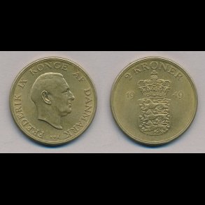 1949, Frederik IX, 2 kroner, 01,