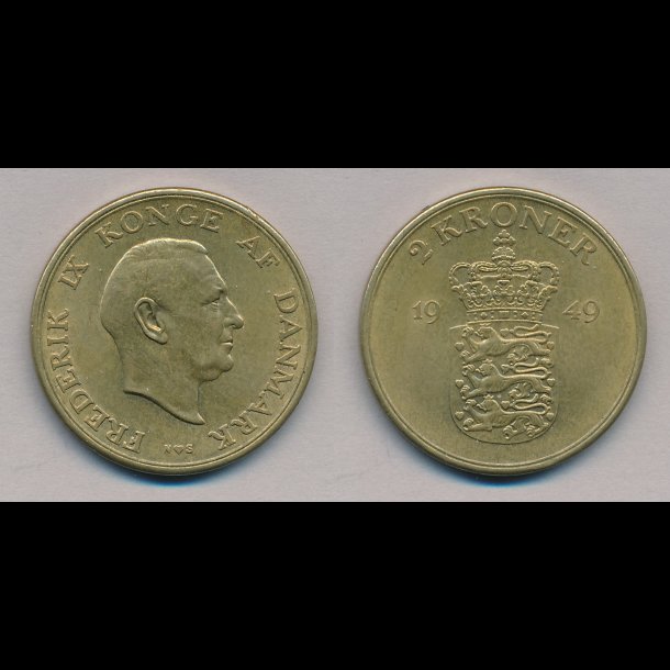 1949, Frederik IX, 2 kroner, 01,