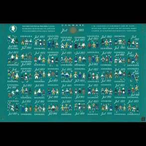 1953, Brn i nationaldragt, utakket, NEDSAT fra 80,-kr,