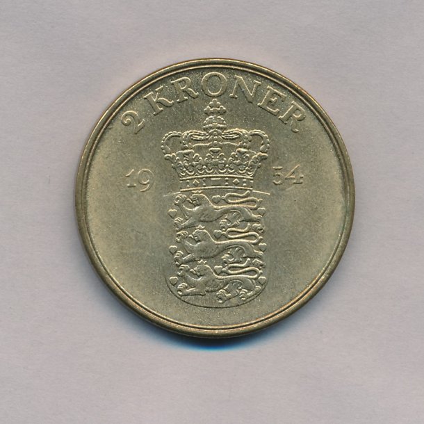 1954, Frederik IX, 2 kroner, 