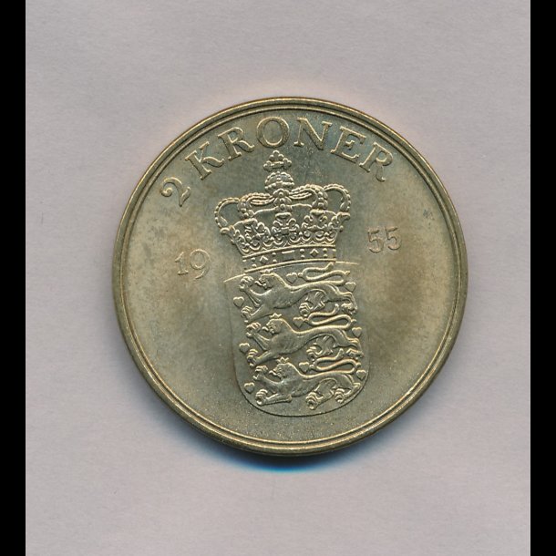 1955, Frederik IX, 2 kroner, 0,