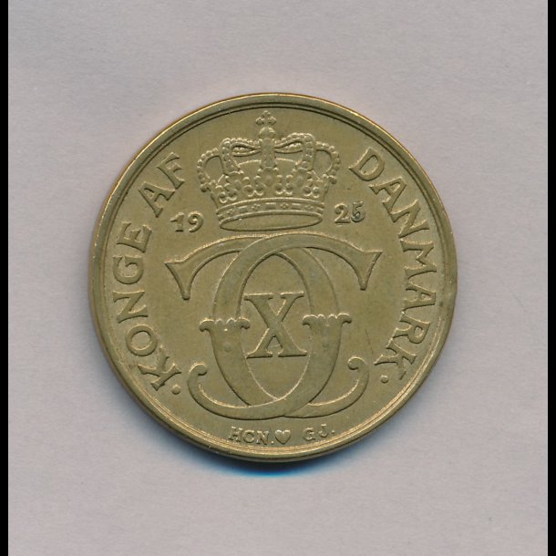 1925, Christian X, 2 kroner, 1+,