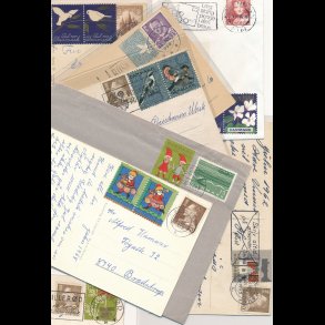 Lot med ca 30 julekort med julemrker, ca 1950-1980, lbnr 4045,