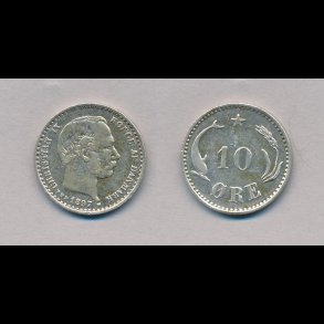 1894, 10 �re, s�lv, 1+,