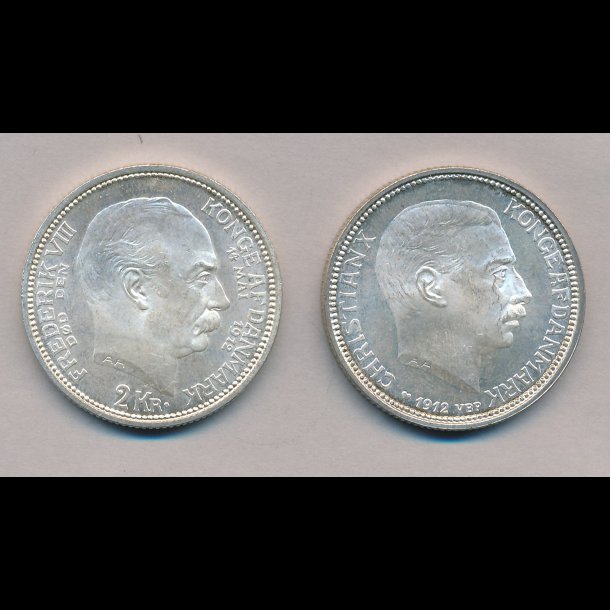 1912, 2 kroner, Tronskifte Frederik VIII til Christian X, 0,