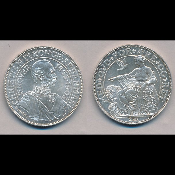 1903, 2 kroner, Christian IX 40 rs regeringsjubilum, 0,