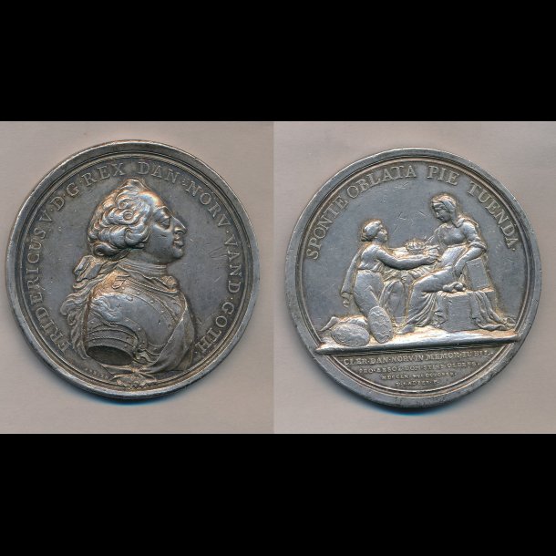 1760, Frederik V, slvmedalje, G 458,