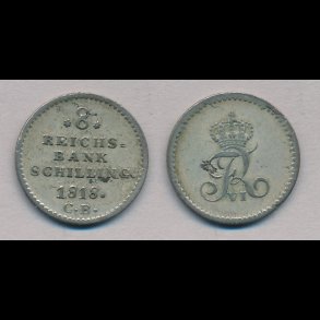1818, Frederik VI, 8 rigsbank skilling, 1+, H31B, Nedsat !!