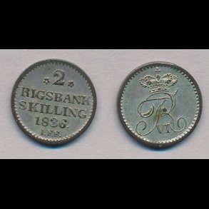1836, Frederik VI, 2 rigsbank skilling, 01, H34,