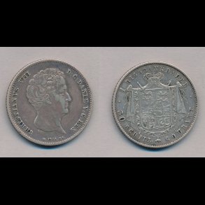 1843, VS, Christian VIII, 1 rigsbank daler, 1+,