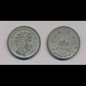 1842, Christian VIII, FF, 3 rigsbank skilling, 1++, 