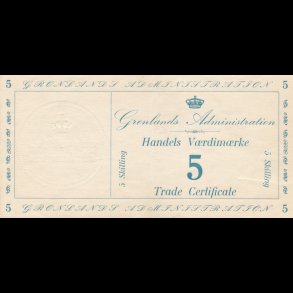 1941, Grnland, 5 skilling Handels Vrdimrke, prgetryk, 01,