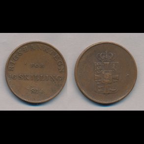 1814, Frederik VI, rigsbanktegn, 16 skilling, 1+