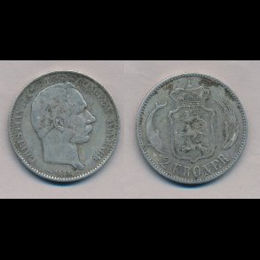 1875, 2 kroner, slvmnt, 1,
