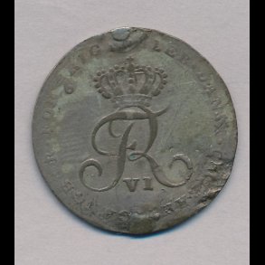 1808, Frederik VI, offermark, anvendt til optrkning af klokkevrk,